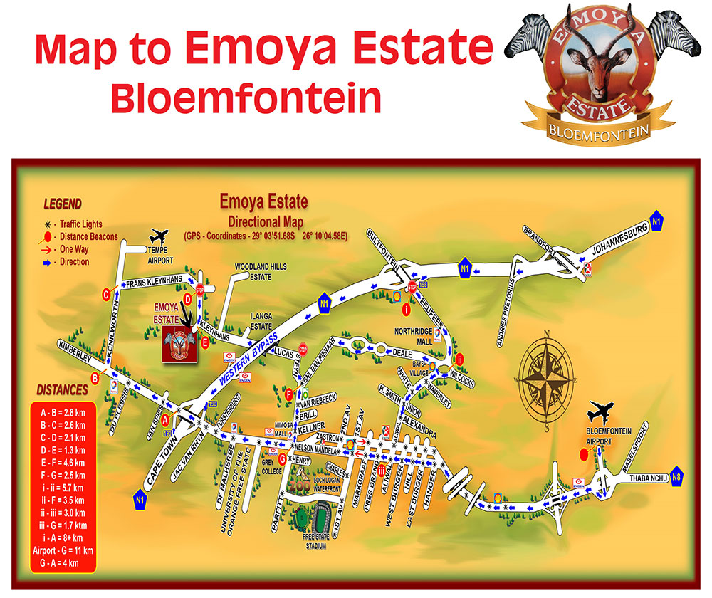 Map to Emoya Estate